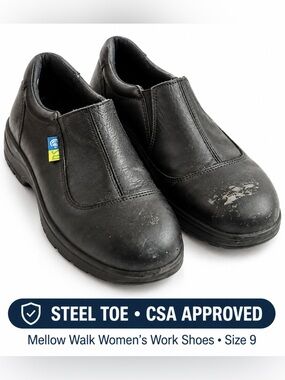 Mellow Walk Women’s CSA Steel Toe Work Shoes Size 9